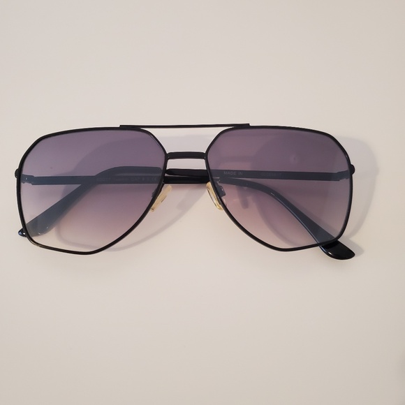 Forever 21 Modern Geometric Purple Ombre Black Wire Frame Aviator Sunglasses - Picture 5 of 9